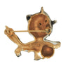 HAR Kitty Cat Blue Yarn Ball Vintage Figural Pin Brooch