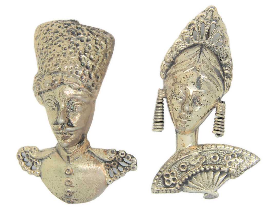 Dr Zhivago Urie & Lara Movie Tie-In Vintage Figural Brooch Set