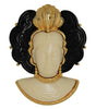 Carnegie Asian Queen Empress Lucite Vintage Figural Pin Brooch