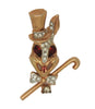 Karu Top Hat Mr. New York Rabbit Vintage Figural Pin Brooch