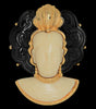 Carnegie Asian Queen Empress Lucite Vintage Figural Pin Brooch