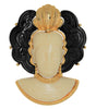 Carnegie Asian Queen Empress Lucite Vintage Figural Pin Brooch
