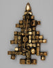 Weiss 3 Candle Rhinestone Christmas Tree Vintage Costume Figural Brooch