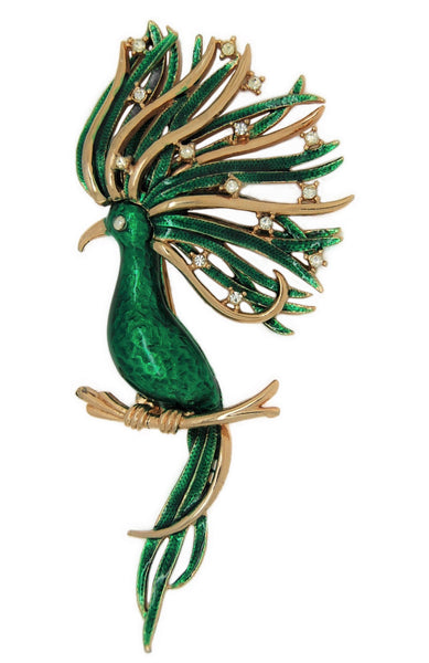 Boucher Fantasy Bird 1040P Vintage Figural Pin Brooch Mink Road Vintage Jewelry Spheres Gemstones