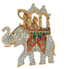 KJL Detailed Elephant Royal Castle Howda Riders Vintage Figural Pin Brooch