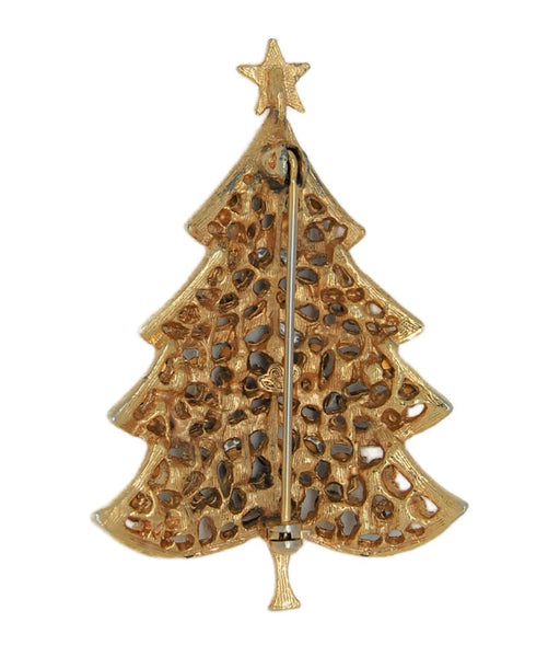 Hedy H Heart Christmas Holiday Tree Vintage Figural Pin Brooch