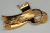Gontie Paris Rememberance Ribbon Gold Plate Swarovski Vintage Figural Pin Brooch