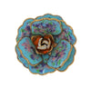 Lovely Blue & Baby Pink Enamel Petaled Blossom Vintage Figural Brooch
