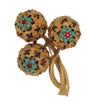 Ciner Triple Flower Bud Blossom Puff Balls Vintage Figural Pin Brooch