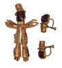 Art Deco Scarecrow Raggedy Man Costume Pin Brooch & Earring Set