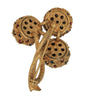 Ciner Triple Flower Bud Blossom Puff Balls Vintage Figural Pin Brooch