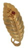 Carnegie Spring Time Carnelian Insect Leaf Vintage Figural Brooch