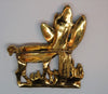 Bauman Massa Llama Cactus  Enamel Vintage Figural Brooch - 1940s