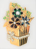 All My Baskets Mariotti Rhinestones Floral Blooms Vintage Figural Pin Brooch