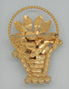 Hobe Sparkling Turquoise Floral Basket Vintage Figural Pin Brooch