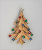Trifari Christmas Tree Swarovski Rhinestones Figural Pin Brooch - 1980s