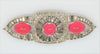Art Deco Ruby Star Sapphire Rhodium Collar Vintage Costume Pin Brooch