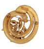 BSK Ribbon Swirl Icy Shining Rhinestones Vintage Costume Figural Pin Brooch