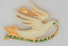 Peace on Earth Holiday Dove Vintage Figural Brooch