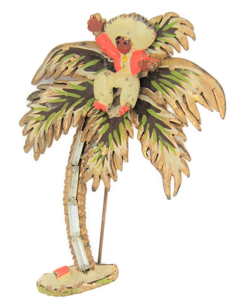 Chanel Signed Mexican in Palm Tree Vintage Figural Pin Brooch