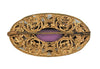 Antique Czech Mourning Garnet Amethyst Floral Filagree Pin Brooch