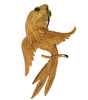 Lind-Gal LG Perky Parrot Green Eyes Gold Tone Vintage Figural Pin Brooch
