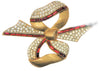 Art Deco Icy Pave & Ruby Red Rhinestone Bow Vintage Figural Pin Brooch
