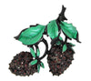 BSK Metallic Enamel Ruby Red  Double Strawberry Vintage Figural Brooch