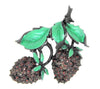 BSK Metallic Enamel Ruby Red  Double Strawberry Vintage Figural Brooch