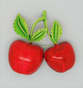 JJ Cherries on the Stem Enamel Vintage Figural Costume Pin Brooch