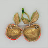 JJ Cherries on the Stem Enamel Vintage Figural Costume Pin Brooch