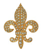 Joan Rivers Pave Rhinestone Fleur de Lis Vintage Figural Pin Brooch