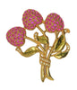DuJay Jomaz Copy Cherry Rhinestones Enamel Vintage Figural Brooch