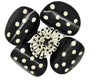 Black & White Big Metal Flower Vintage Costume Figural Pin Brooch