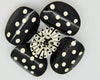 Black & White Big Metal Flower Vintage Costume Figural Pin Brooch