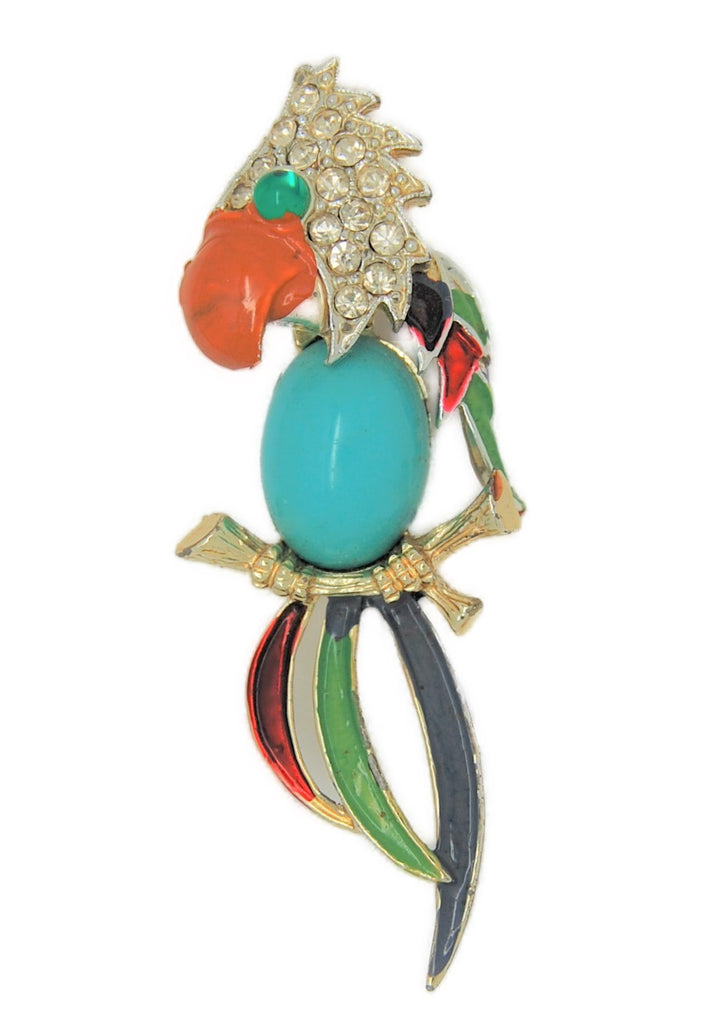 Jomaz Look Alike Blue Belly Parrot Vintage Figural Brooch