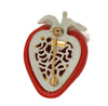 Trifari Summer Strawberry Berry Red & White Lucite Vintage Figural Pin Brooch