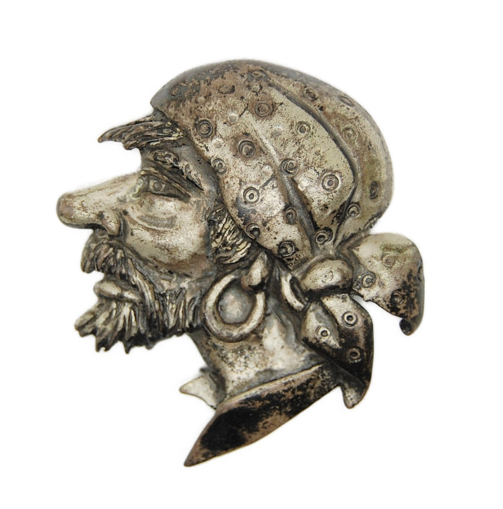 Marleen Sterling Silver Pirate Vintage Costume Figural Pin Brooch
