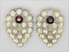 Art Deco Ruby & Rhinestone Dress Shoe Clips Vintage Figural Pin Brooch Set
