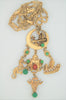 ART Buddha Temple Dragon Asian Charm Vintage Figural Necklace Earrings Set