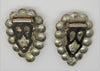 Art Deco Ruby & Rhinestone Dress Shoe Clips Vintage Figural Pin Brooch Set