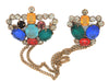 Art Deco Double Crown Chatelaine Vintage Figural Brooch Pin Set