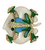 Trifari Frog Lilypad Lucite Jelly Belly Restrike Figural Pin Brooch - 1970s