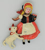Mary Lamb Pot Metal Nursery Rhyme Vintage Figural Costume Brooch