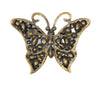 Bright Blue Butterfly Navette Vintage Costume Figural Pin Brooch