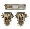 Paul Sargent Floral Pearl Duette Dress Clips Vintage Figural Brooch Set