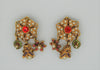 Graziano Bee Flower Dangle Pearl Rhinestones Vintage Figural Earrings