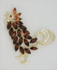 Craft Dark Amber Crowing Rooster Vintage Figural Pin Brooch