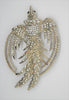Carnegie Bird  in Flight Rhinestone & Rhodium Vintage Figural Brooch