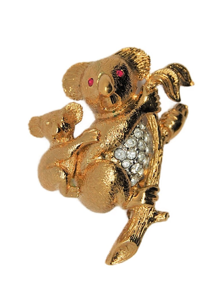 Attwood & Sawyer A&S Koala & Baby Bear Vintage Figural Pin Brooch